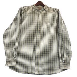Coliseum Mens Large Shirt Green Plaid Long Sleeve Button Down Casual Western